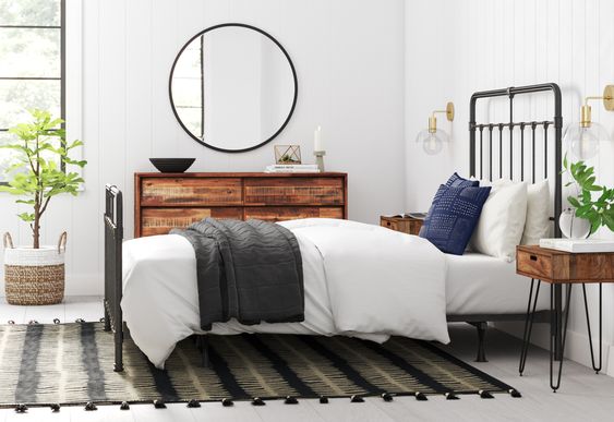 Simple industrial chic bedroom