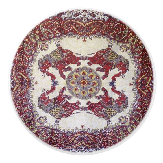 Elephant pattern in red color plates