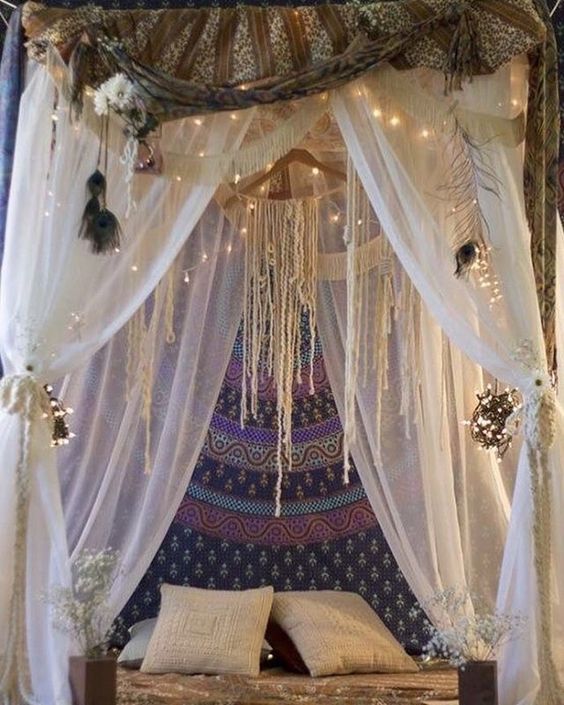 Bohemian aesthetic bed canopies