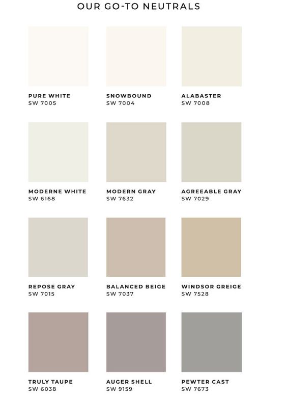 Neutral colors palette