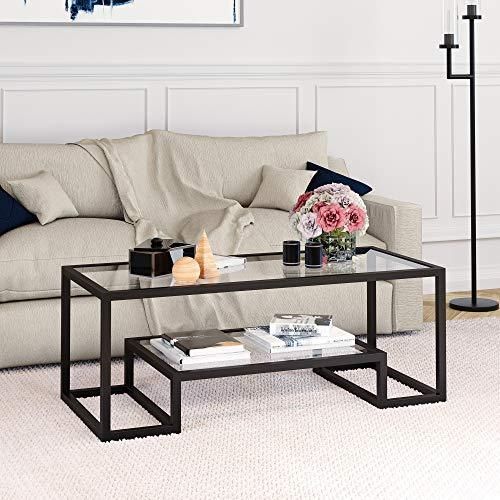 Glass Scandinavian industrial coffee table