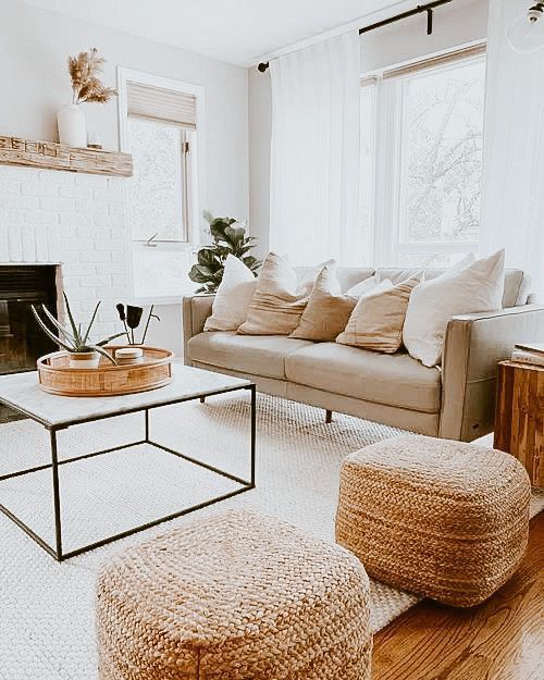 Aesthetic cozy bohemian living room