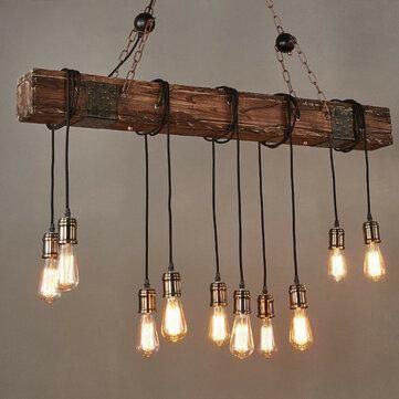 Wood beam industrial pendant light hanging ceiling