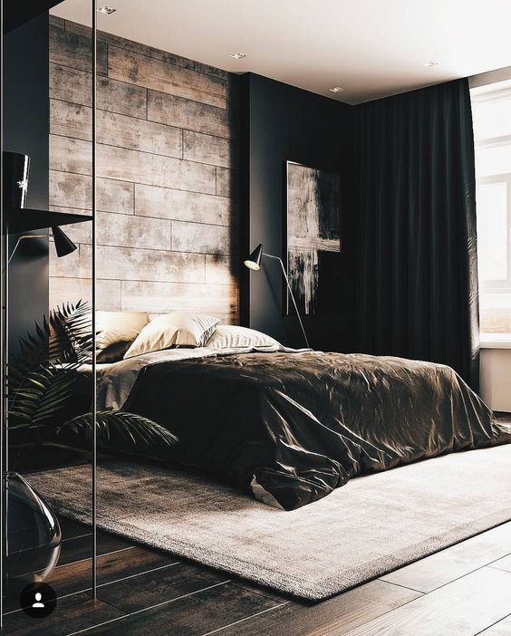 masculine bedroom design with vintage style