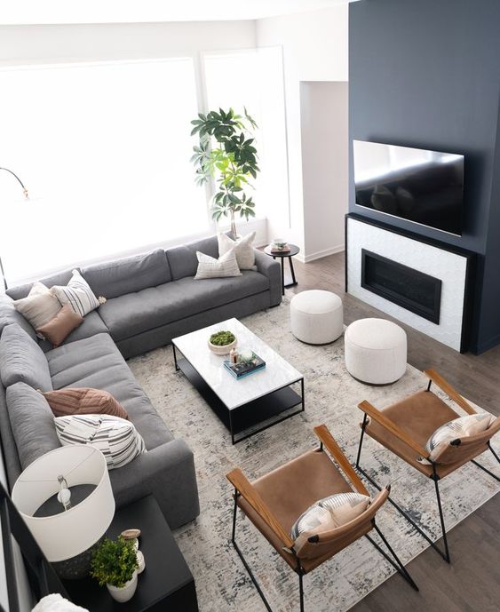 sleek minimalist living room decor
